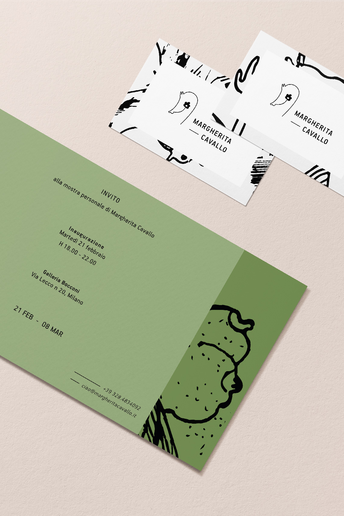 margherita cavallo visual identity drogheria studio business cards invitations